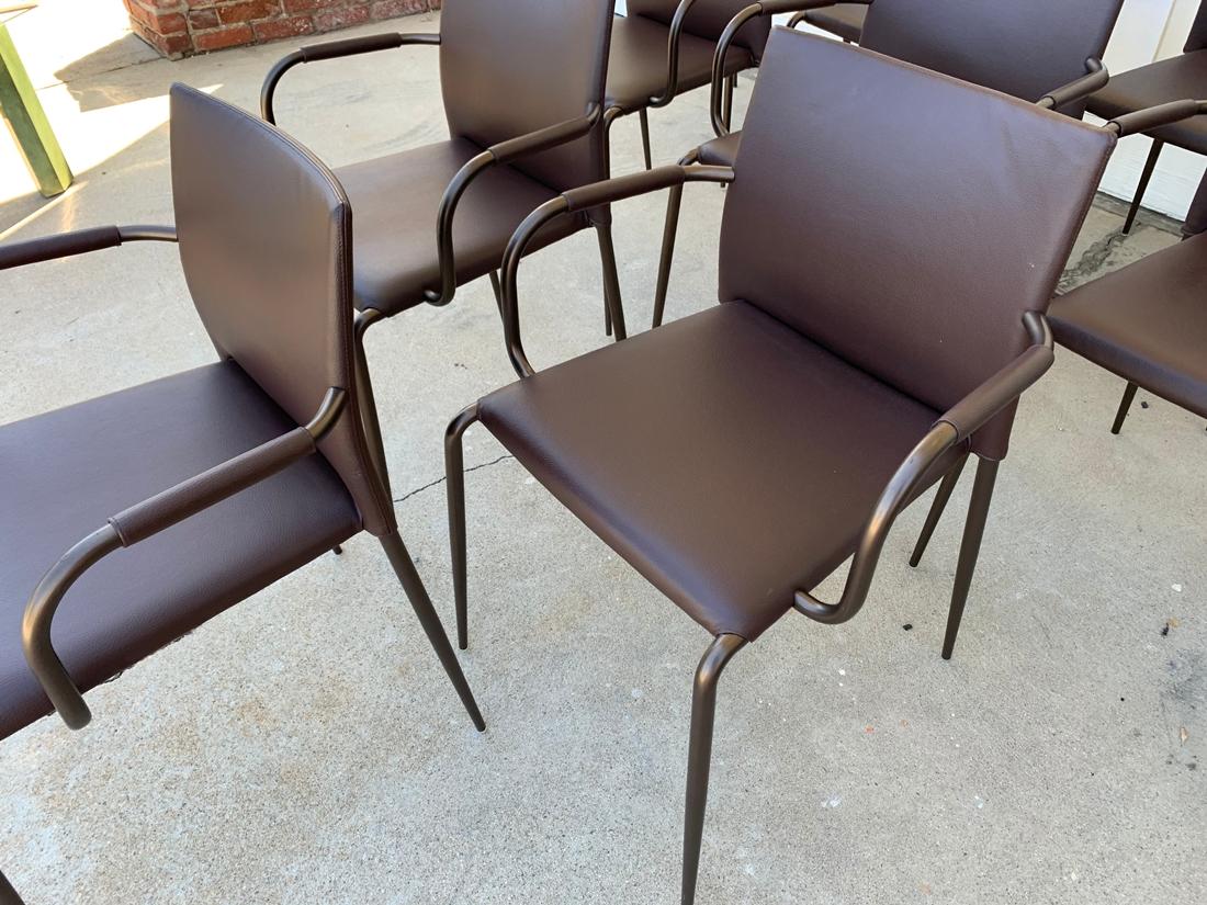 Set of 6 Gazzella Armchairs by Tom Kelley for Enrico Pellizzoni In Good Condition In Los Angeles, CA