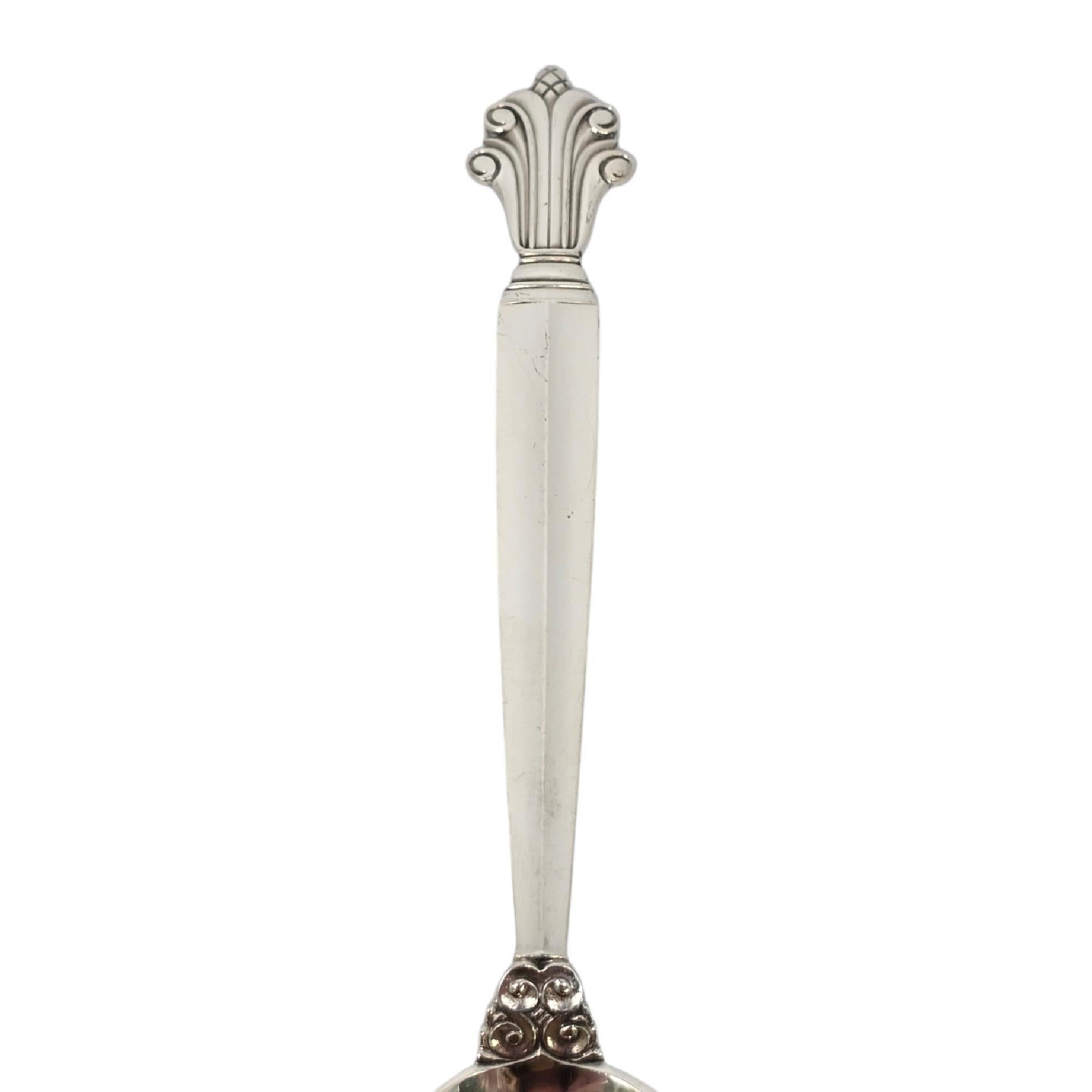 Ensemble de 6 cuillères à dessert/à soupe ovales en argent sterling de Georg Jensen #19717 Unisexe en vente