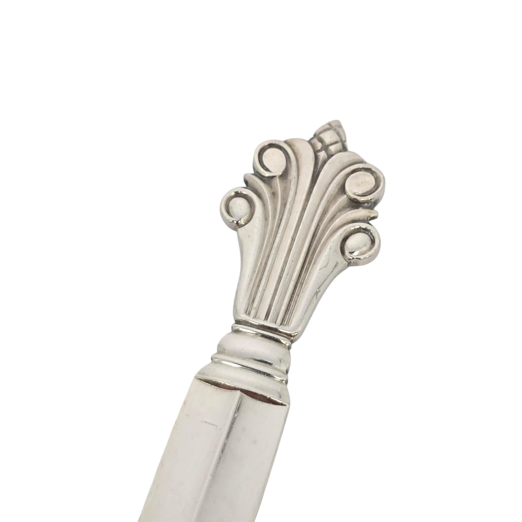 Set di 6 forchette in argento sterling Georg Jensen Denmark Acanthus 7 1/8