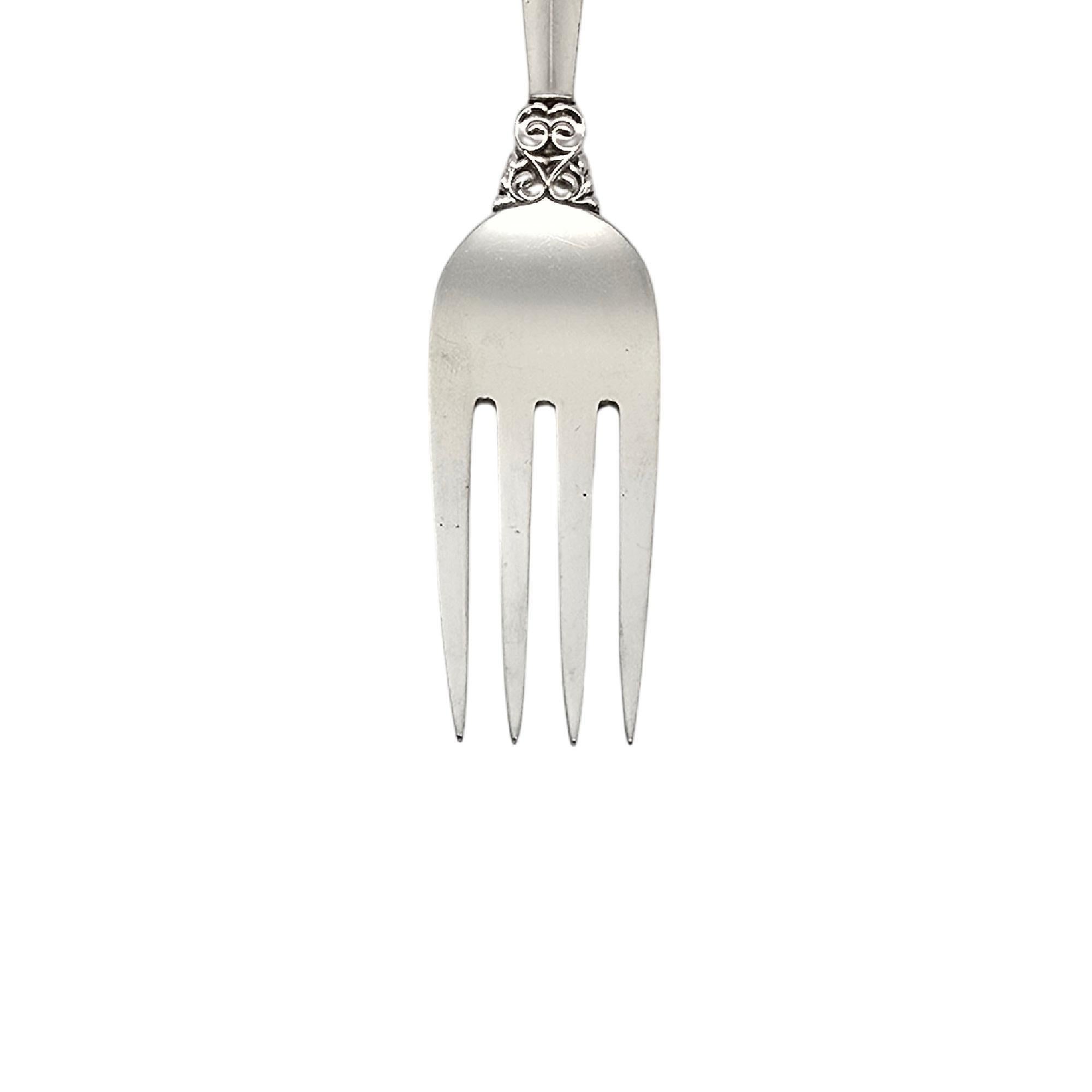 Set di 6 forchette in argento sterling Georg Jensen Denmark Acanthus 7 1/8
