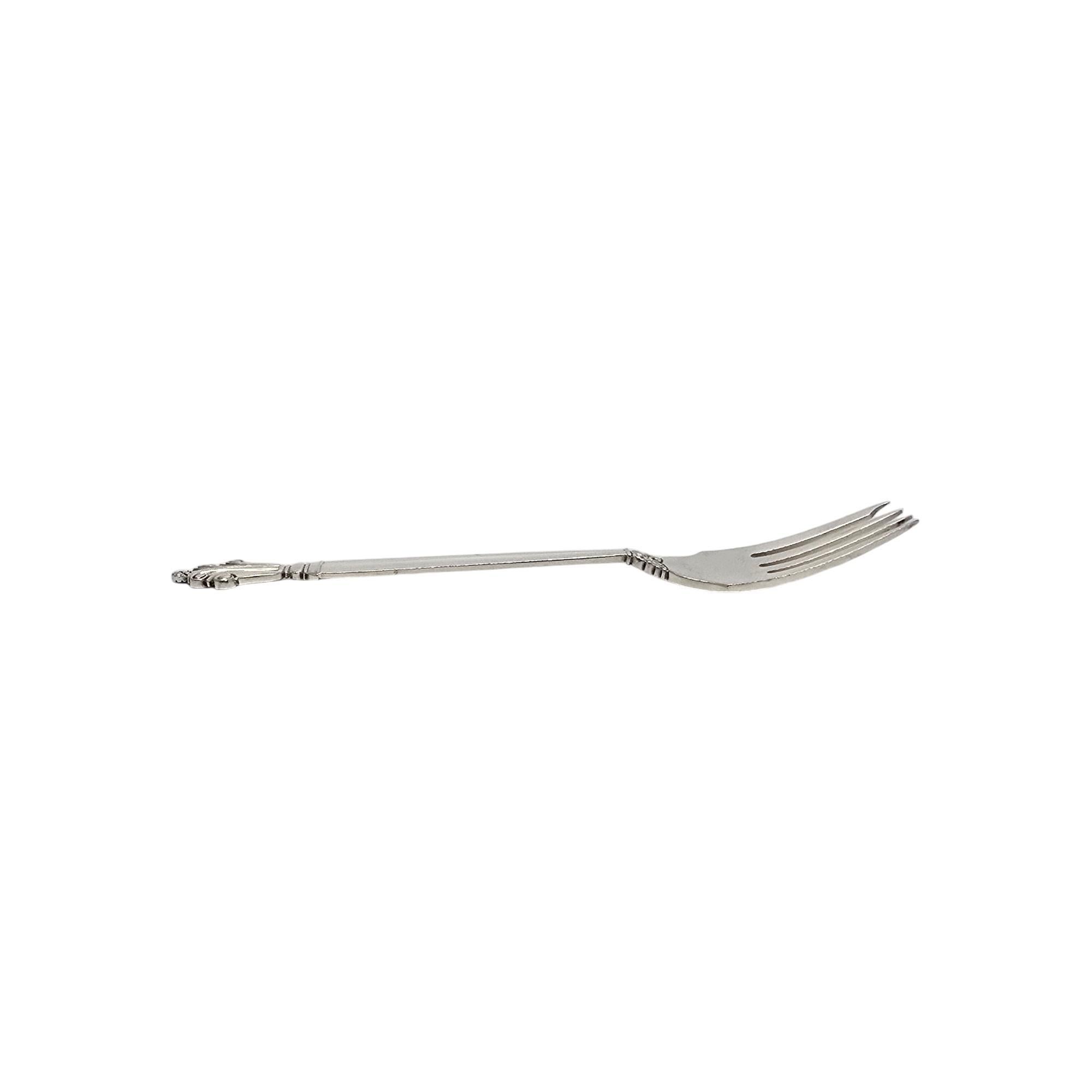 Set di 6 forchette da insalata in argento sterling Georg Jensen Denmark Acanthus 5 3/4