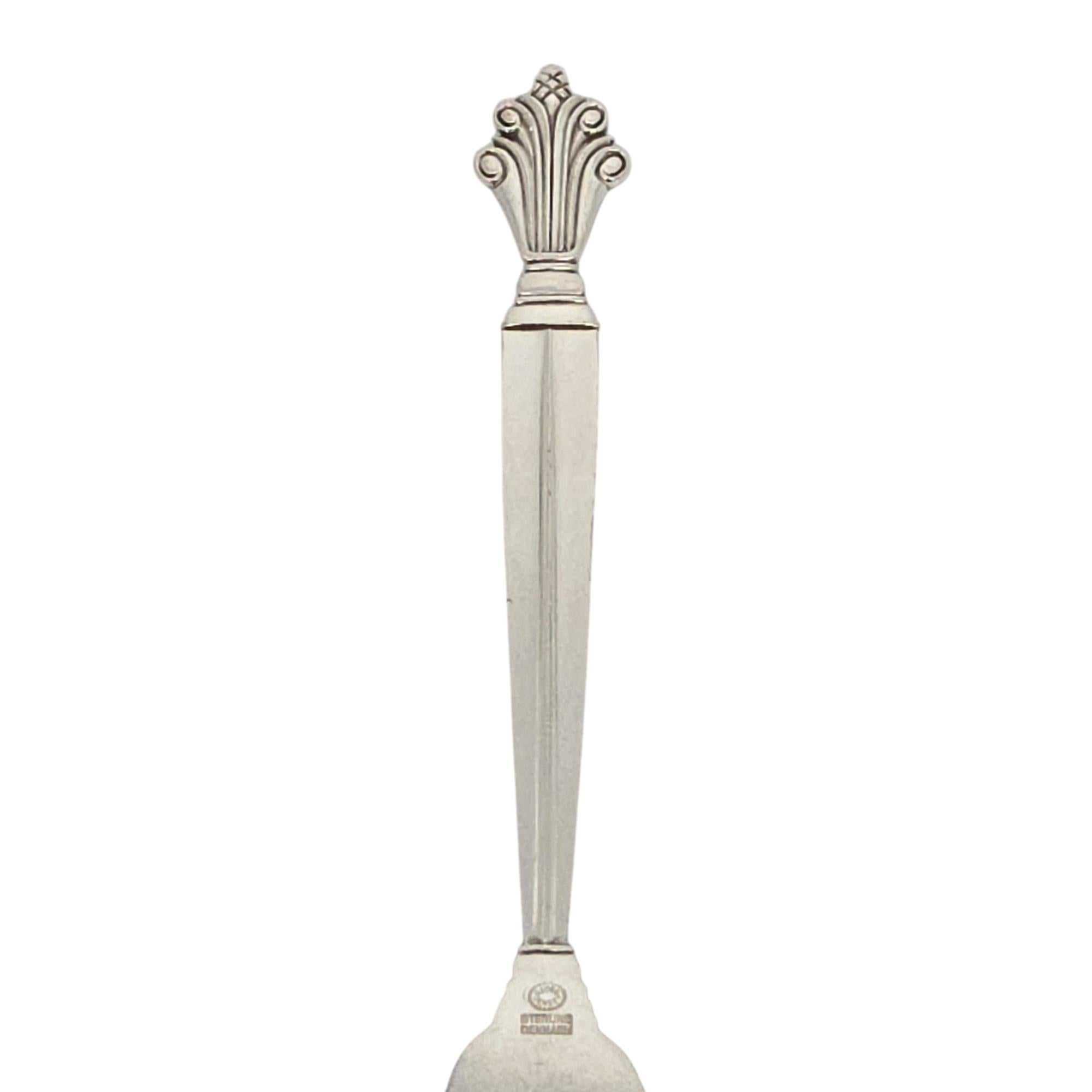 Set di 6 forchette da insalata in argento sterling Georg Jensen Denmark Acanthus 5 3/4