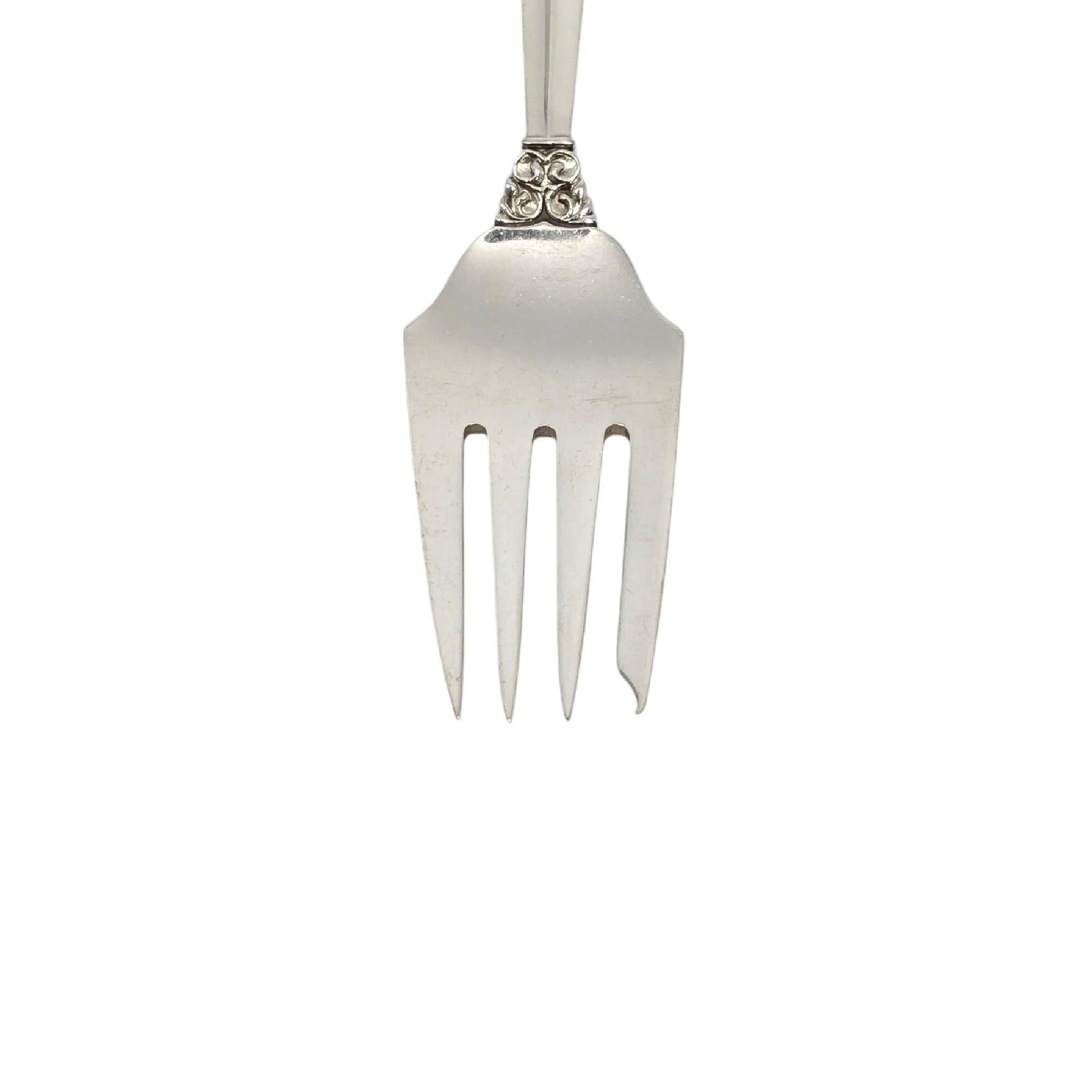 Set di 6 forchette da insalata in argento sterling Georg Jensen Denmark Acanthus 5 3/4