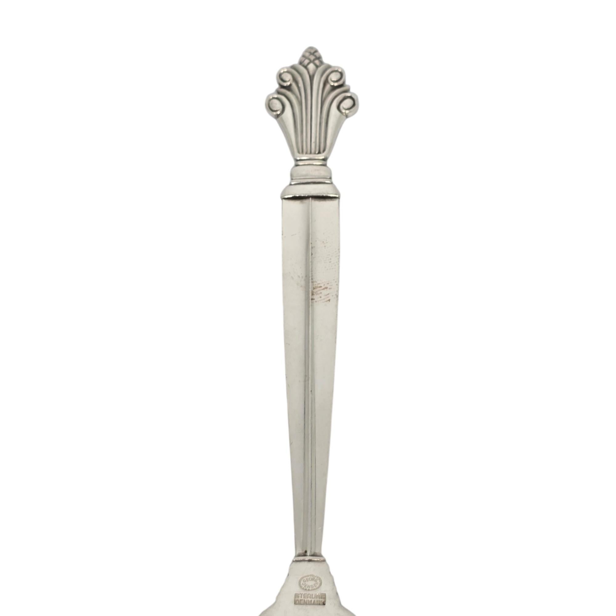 Set di 6 forchette da insalata in argento sterling Georg Jensen Denmark Acanthus 5 3/4