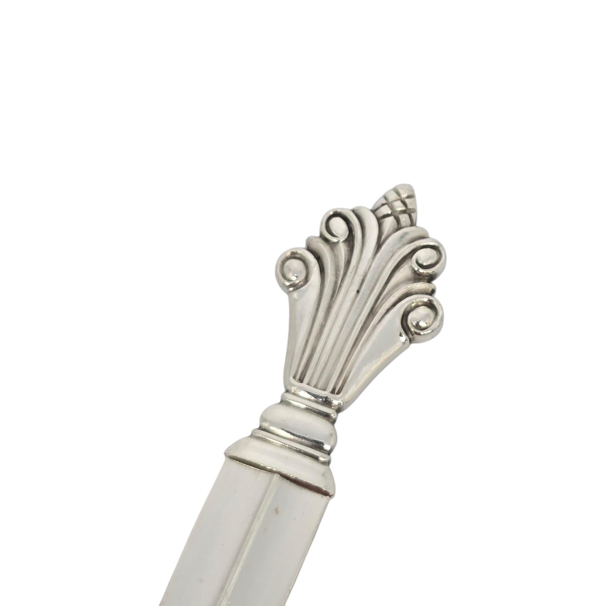 Set di 6 forchette da insalata in argento sterling Georg Jensen Denmark Acanthus 5 3/4