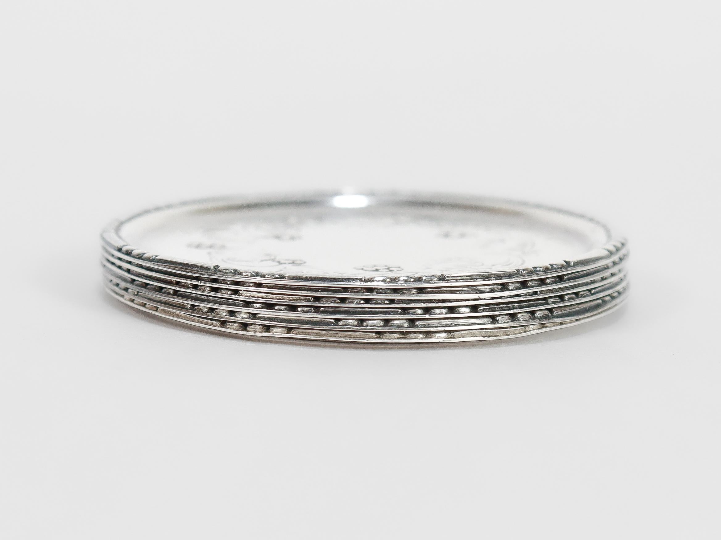 Set di 6 Burriere ornamentali #51 in argento Georg Jensen in vendita 3
