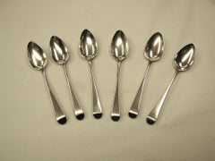 Set of 6 George 111 Silver Old English Coffee Spoons, London, 1801