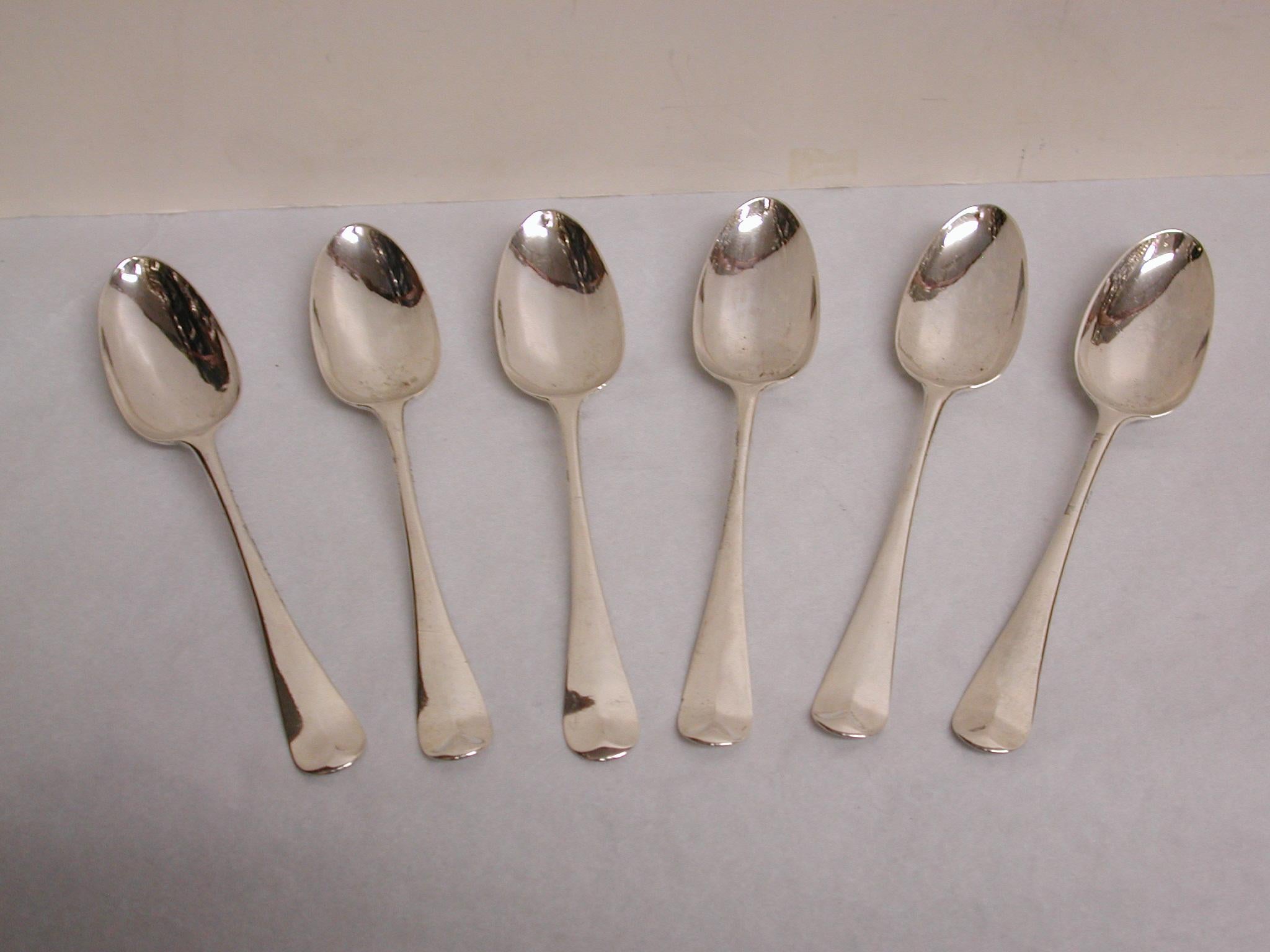 Giorgio III Set di 6 cucchiaini d'argento George 111 Scroll Back datati circa 1760 George James Tookey in vendita
