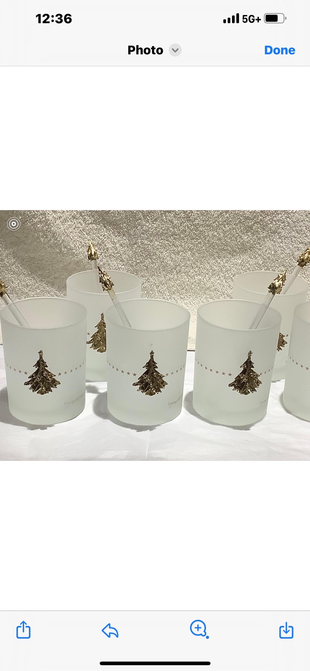 American Set Of 6 George Briard Double Old Fashion Glasses For Sale
