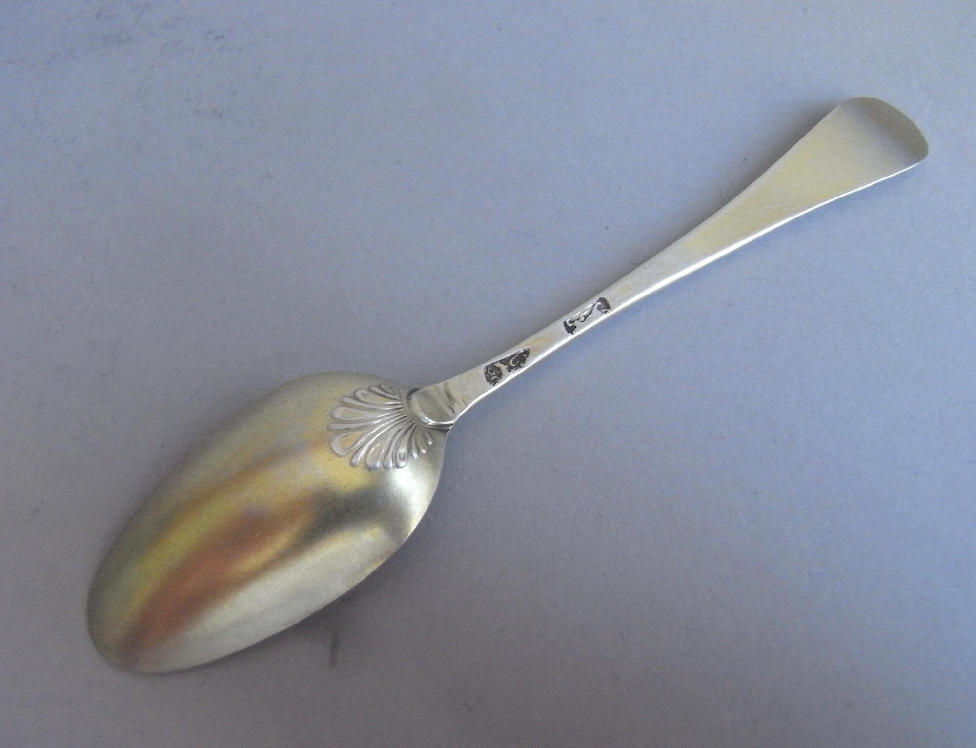 An Unusual Set of Six George II Silvergilt Teaspoons. Made in London circa 1745 by Elias Cachart.

The silver gilt teaspoons are modelled in the Hanoverian pattern and are decorated on the front of the stems with unusual shell details, scrolls and