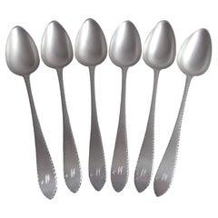 Set of 6 George III "Celtic Point" Dessert Spoons by John Cornforth, 1794