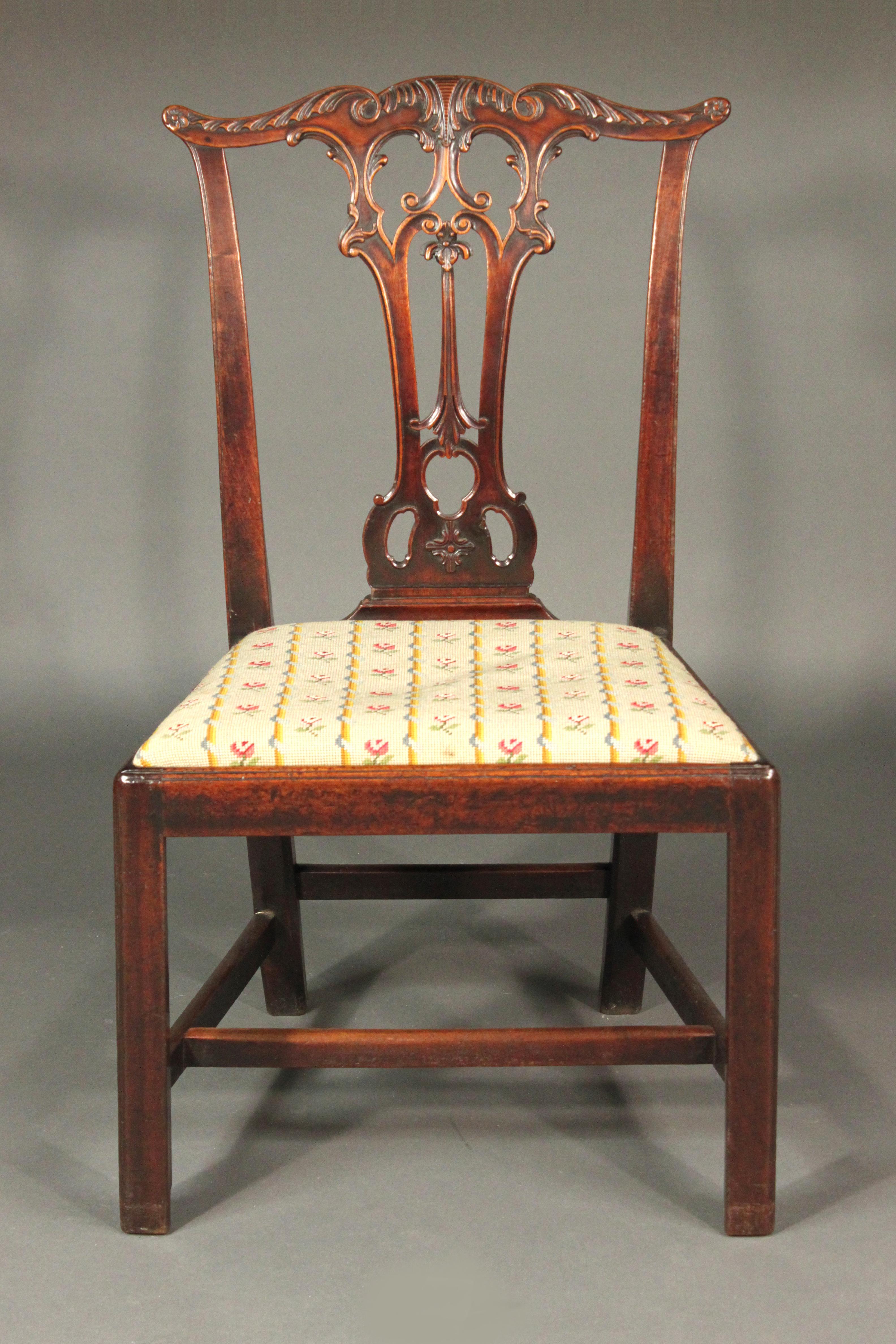 18th Century and Earlier Set of 6 George III Period Chairs after a Design by Thomas Chippendale