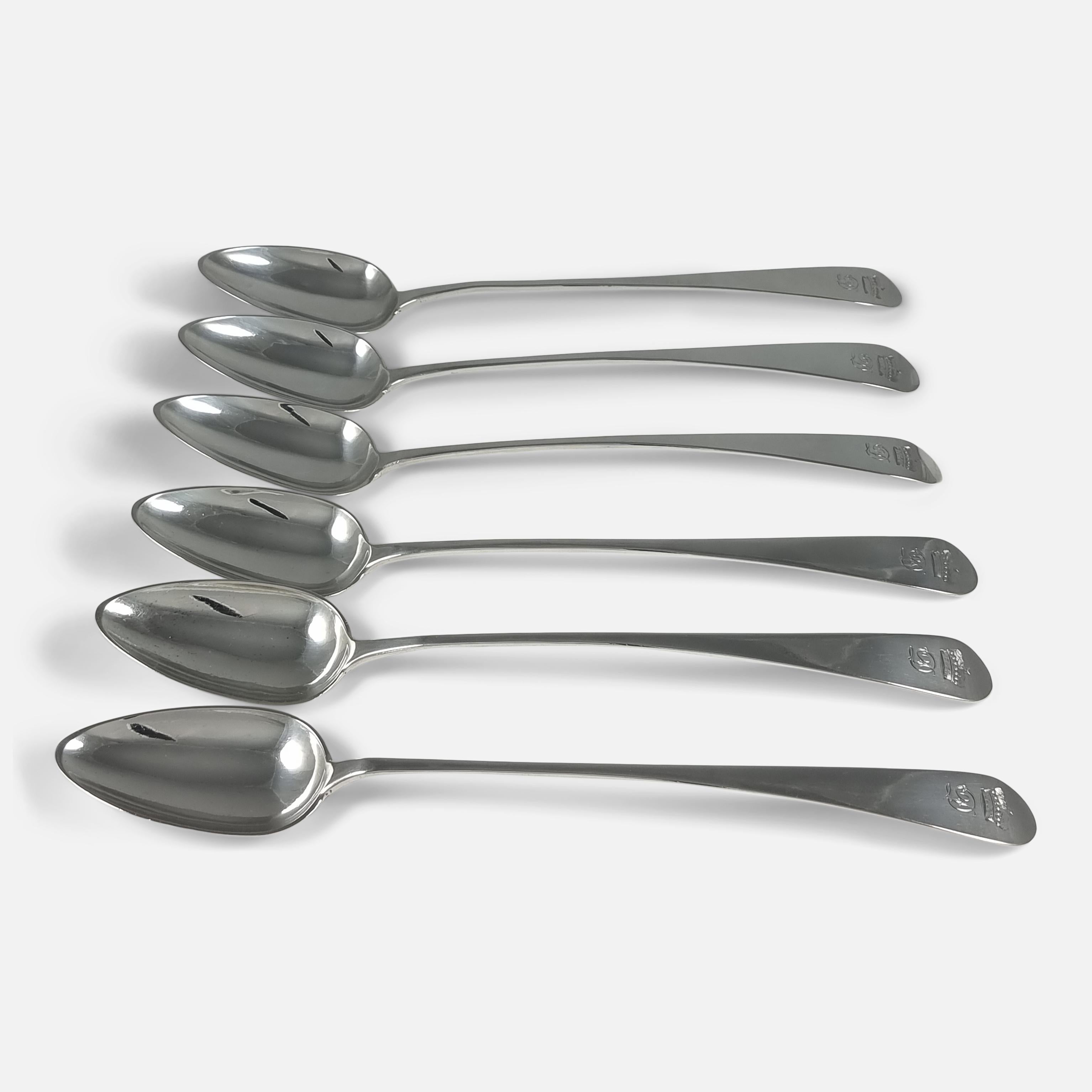 Set of 6 George III Scottish Silver Celtic-Point Pattern Basting Spoons, 1804 For Sale 3
