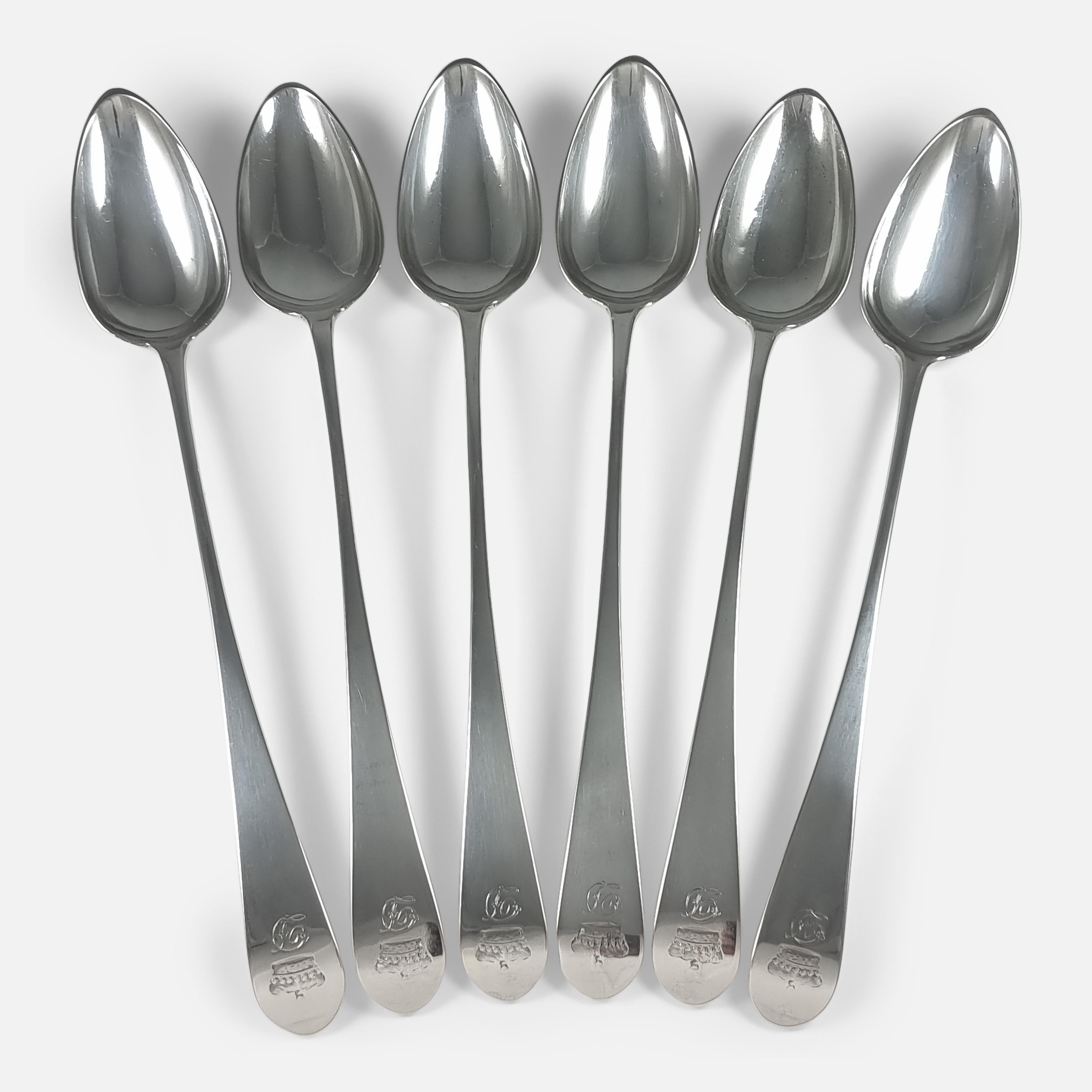 Set of 6 George III Scottish Silver Celtic-Point Pattern Basting Spoons, 1804 For Sale 8