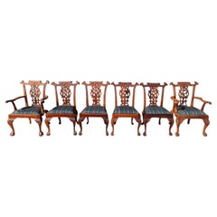 Ensemble de 6 chaises de salle à manger en acajou sculpté de style George III