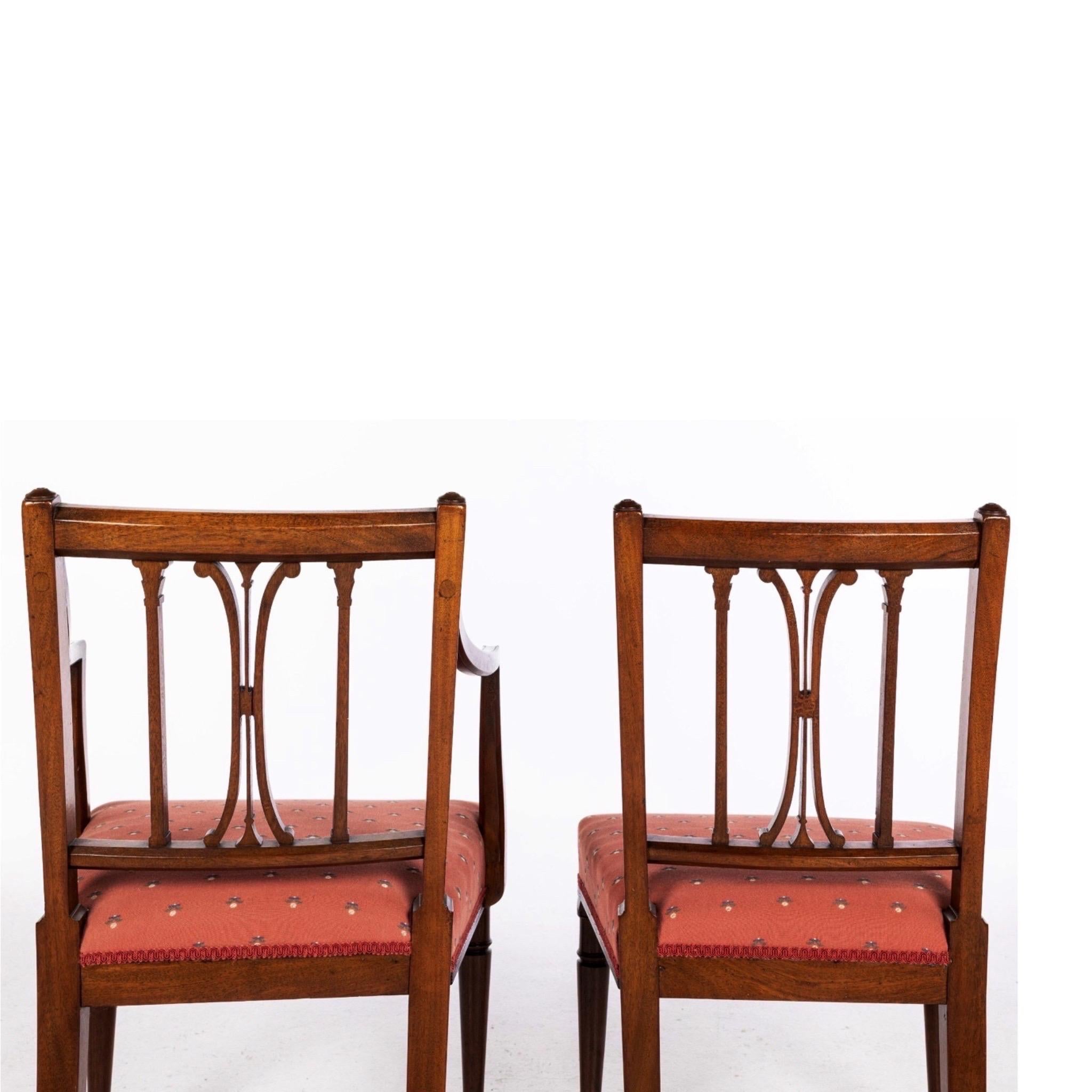 Set of 6 George III Style Mahogany Dining Chairs, 19th Century 1
