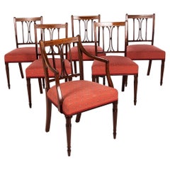 Set of 6 George III Style Mahogany Dining Chairs, 19th Century