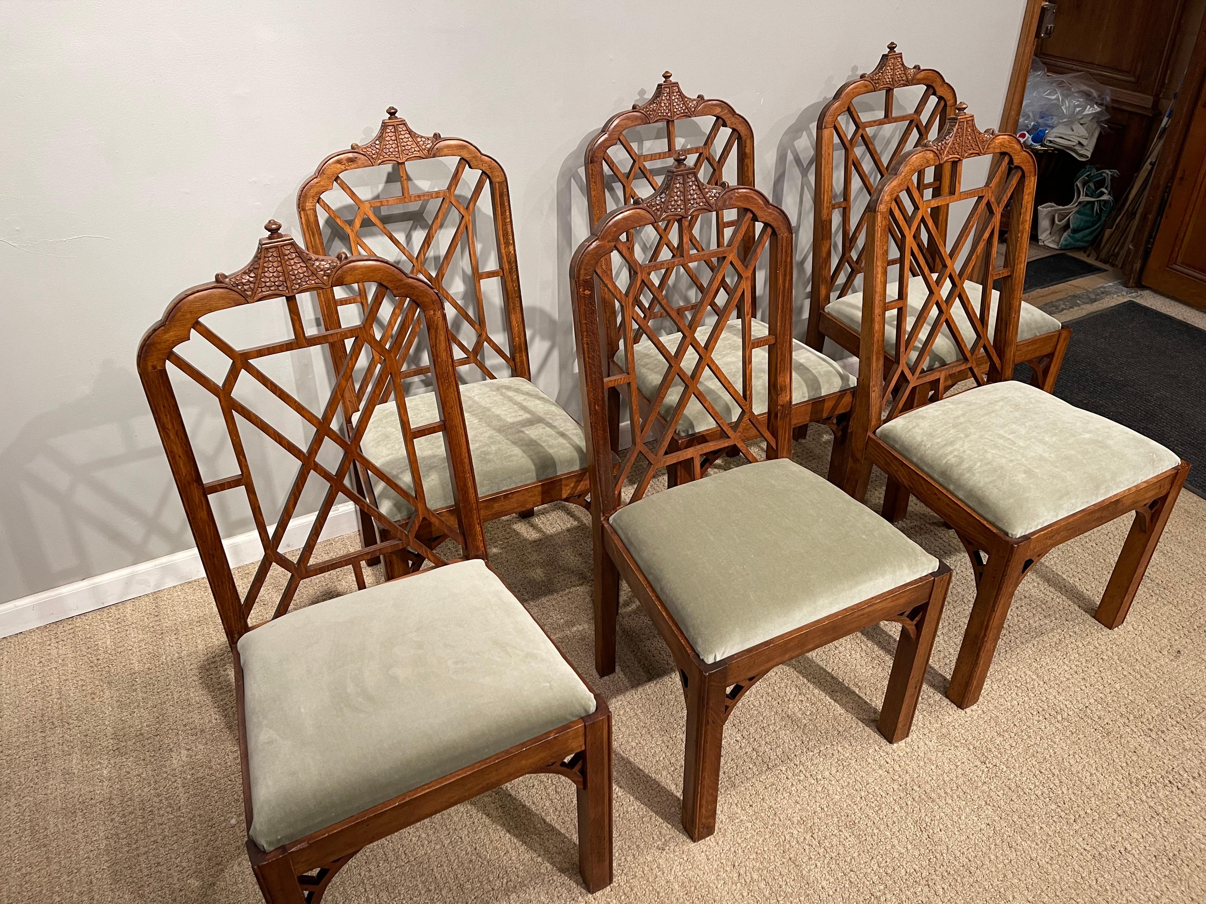 Set of 6 George III style mahogany side chairs.