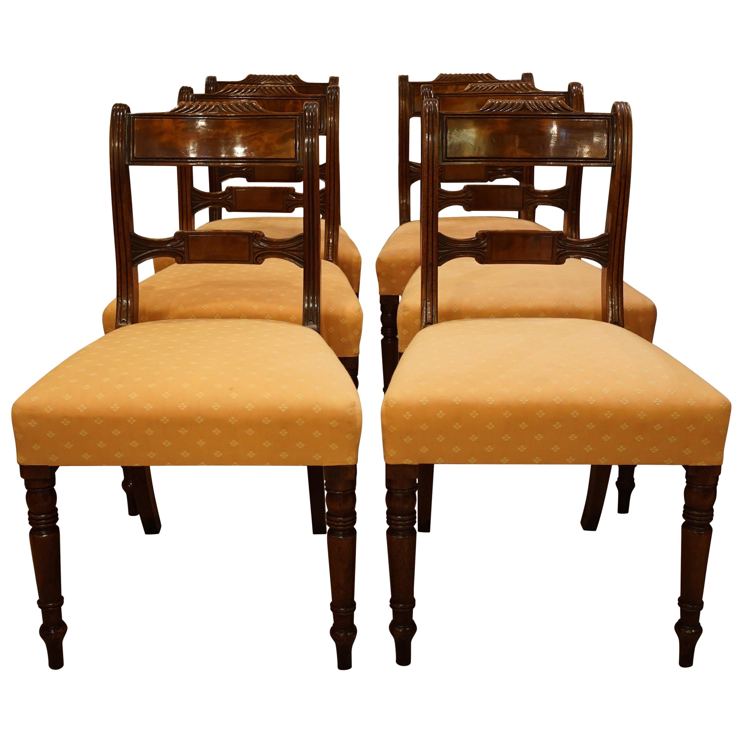 Set of 6 George IV Mahogany Dining Chairs For Sale