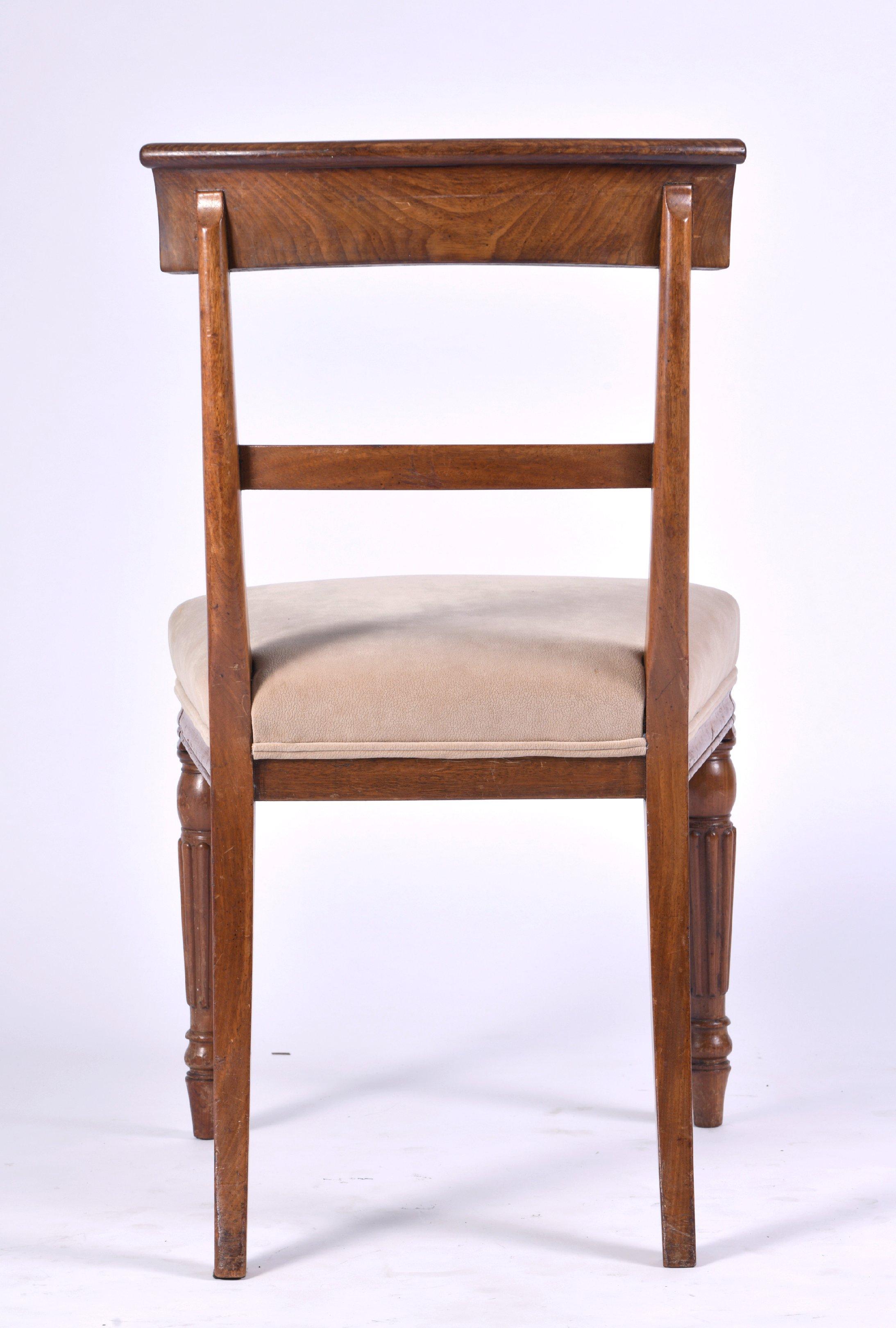 Fabric Set of 6 George IV Mahogany Dining Chairs in the Manner of Gillows