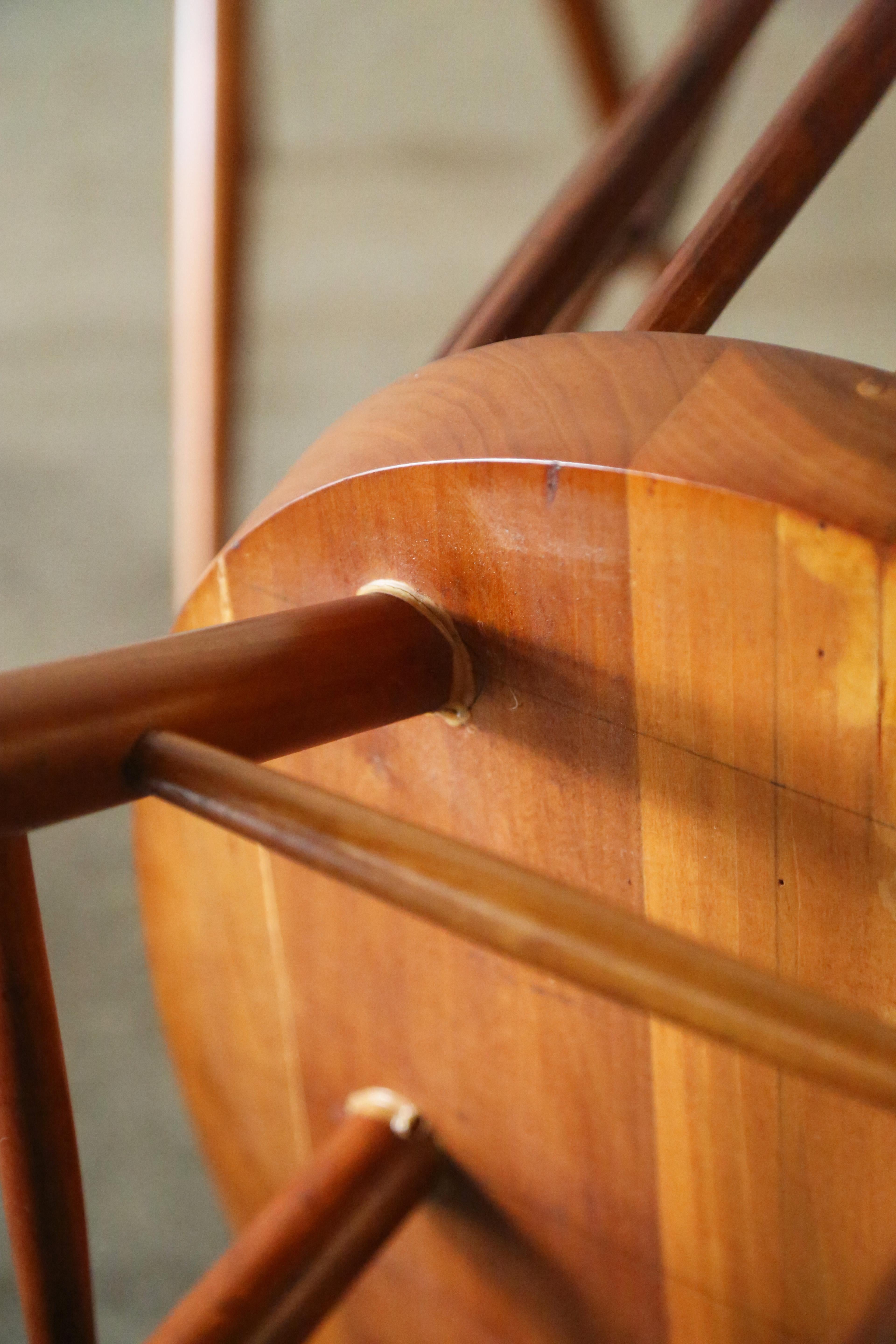 Satz von 6 George Nakashima Studio-Stühlen mit gerader Rückenlehne aus massivem Kirschbaumholz im Angebot 5