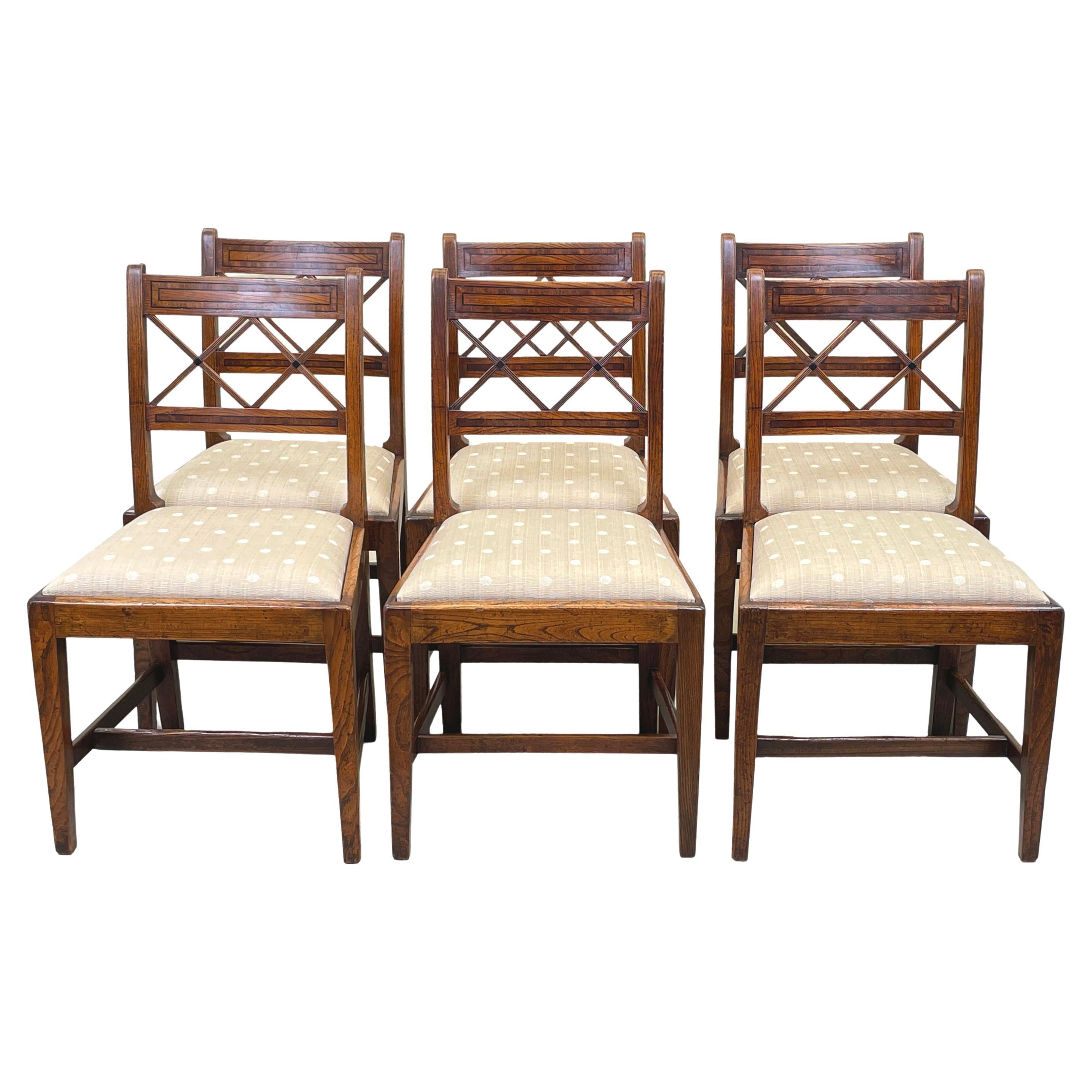 Set of 6 Georgian Elm Dining Chairs