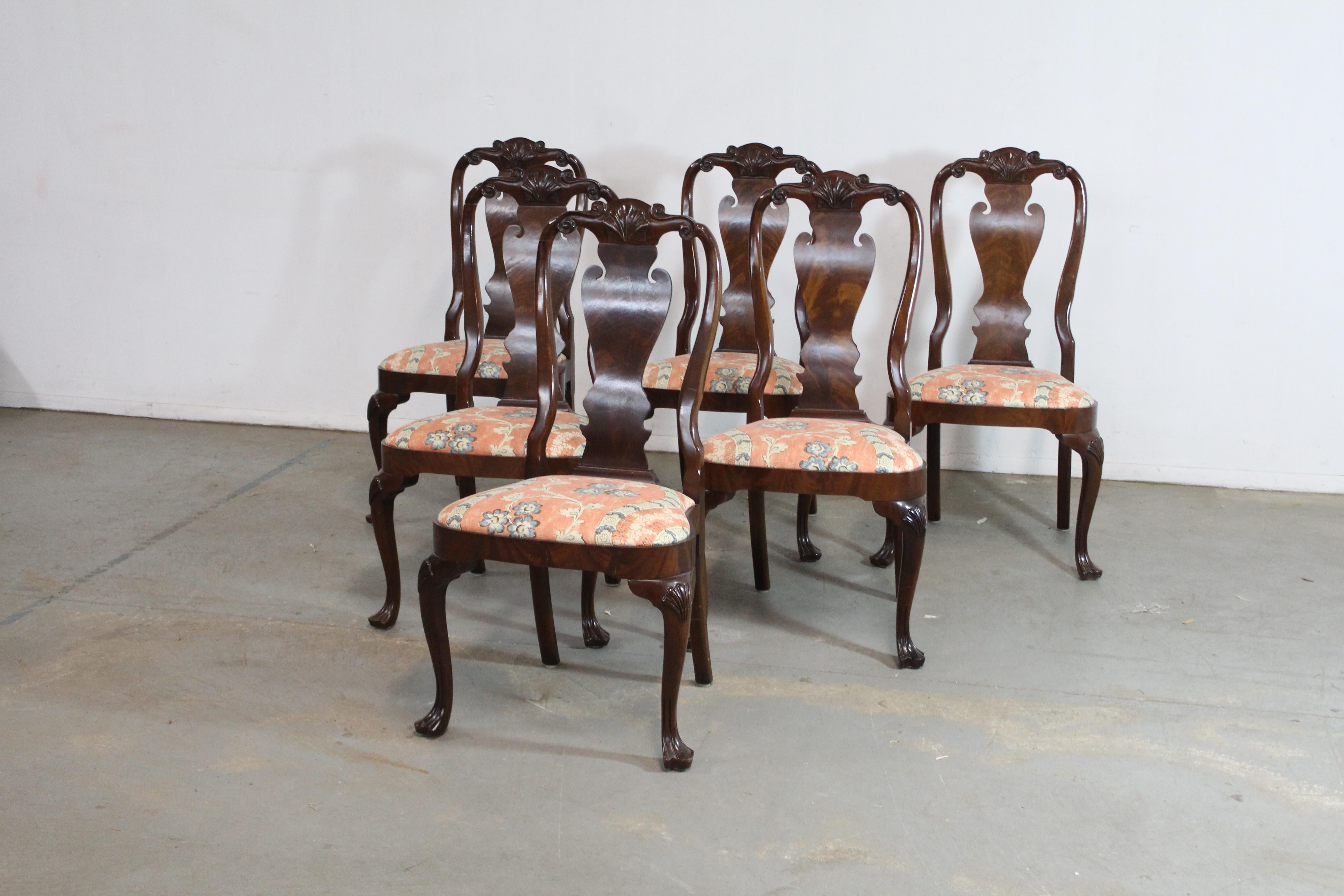 Set of 6 Georgian/Queen Anne Solid Mahogany Dining Side Chairs 9