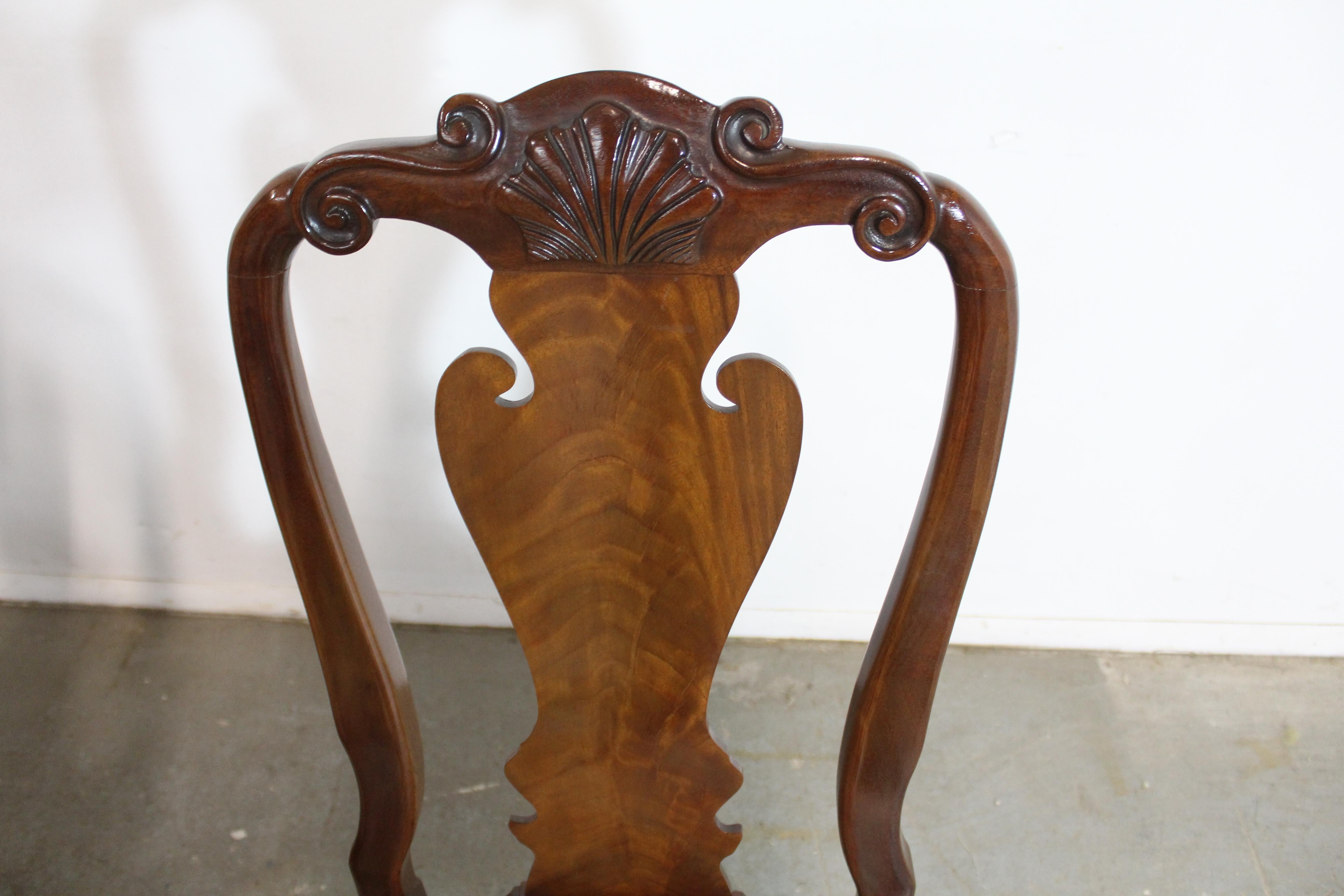 Set of 6 Georgian/Queen Anne Solid Mahogany Dining Side Chairs 1