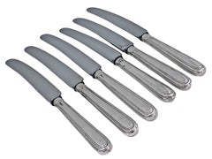 Set of 6 Georgian Thread Knives, London 1817, Robert Peppin
