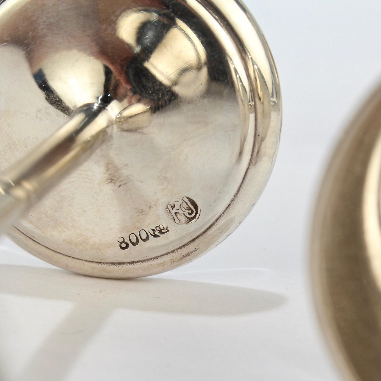 Juego de 6 copas de licor o cordiales de plata maciza .800 de estilo Art Déco alemán en venta 2