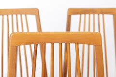 Set of 6 German Dining Chairs, 1960s  Solid Beech Mid-Century Chairs