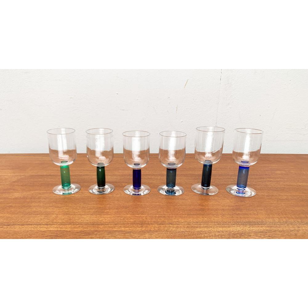 20th Century Set of 6 German Wine Glasses by Regina Kaufmann for Glashagen Hütte For Sale