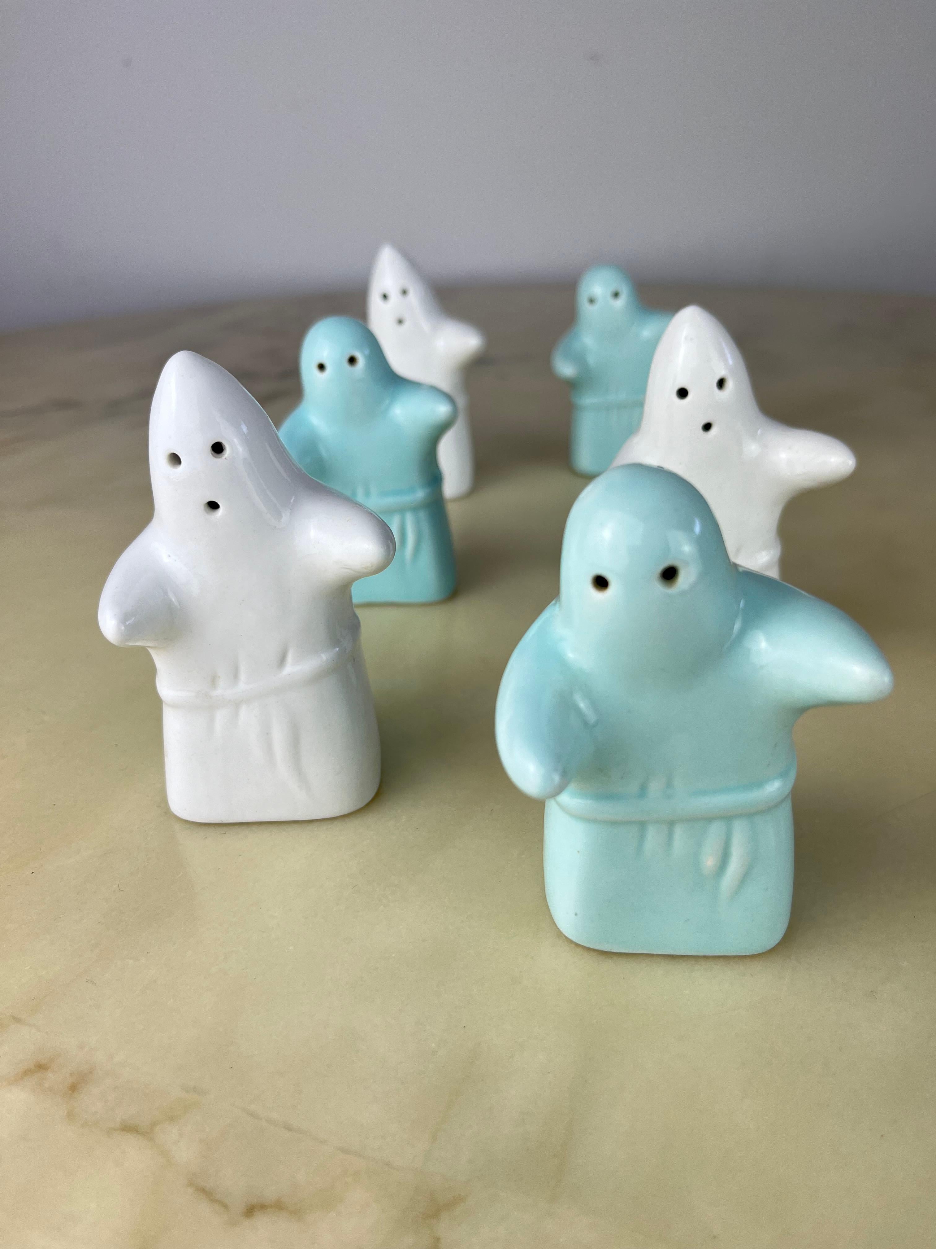 Other Set of 6 Ghost Salt and Pepper Dispensers, Italy, 1980s  For Sale