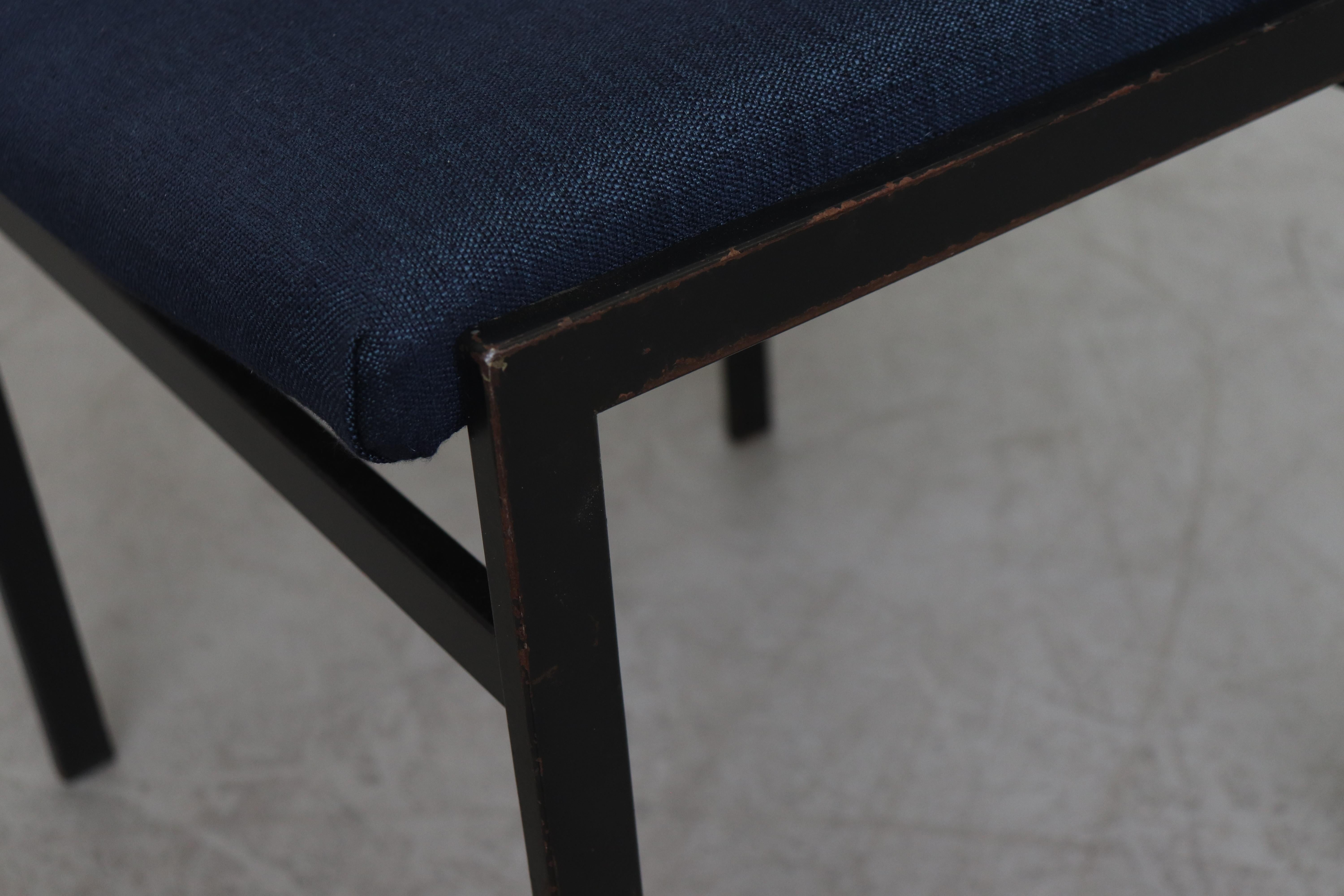 Set of 6 Gijs van der Sluis 'Attributed' Dining Chairs in New Indigo Upholstery 4