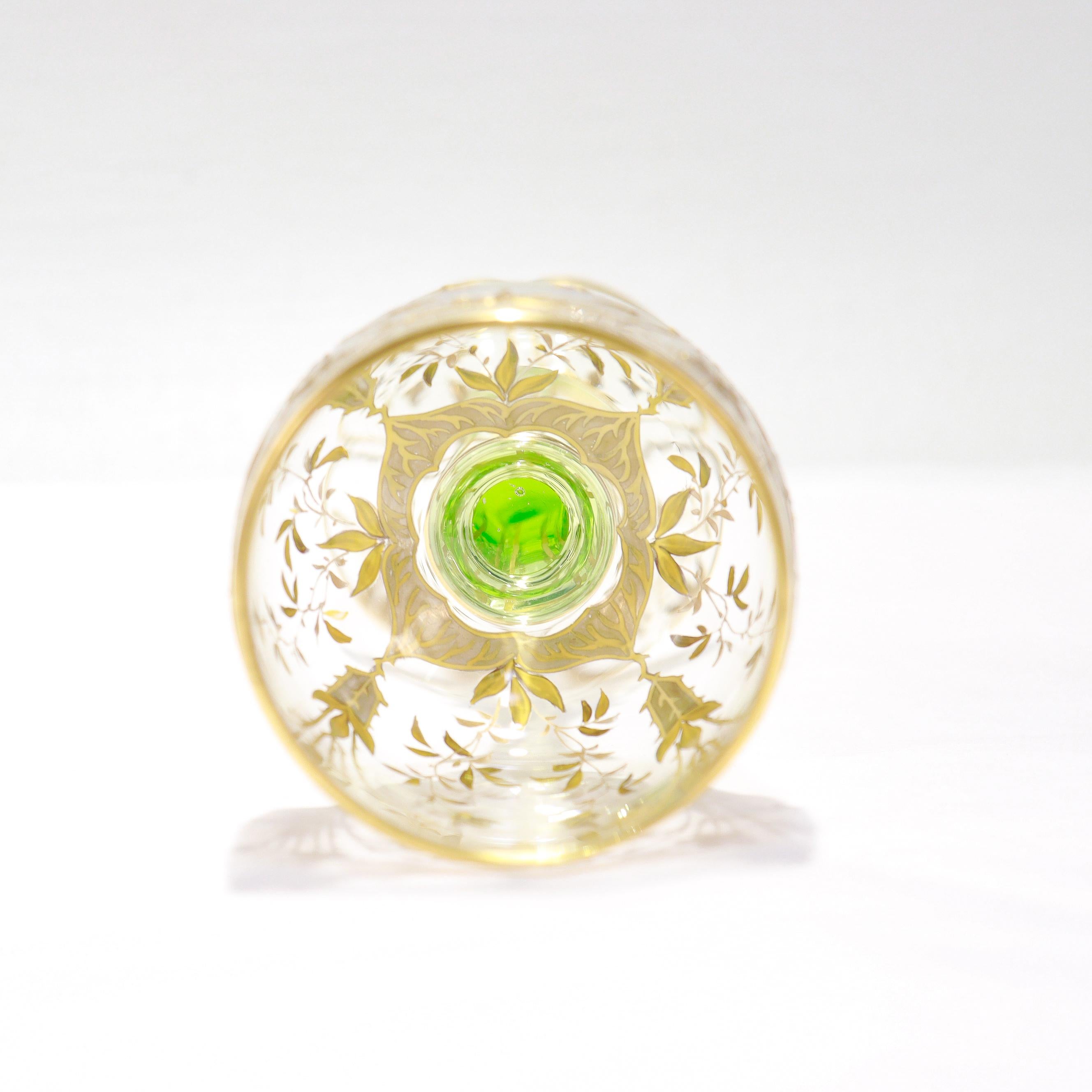 Ensemble de 6 gobelets à vin en verre transparent et vert de style Art nouveau allemand ou bohème en vente 9
