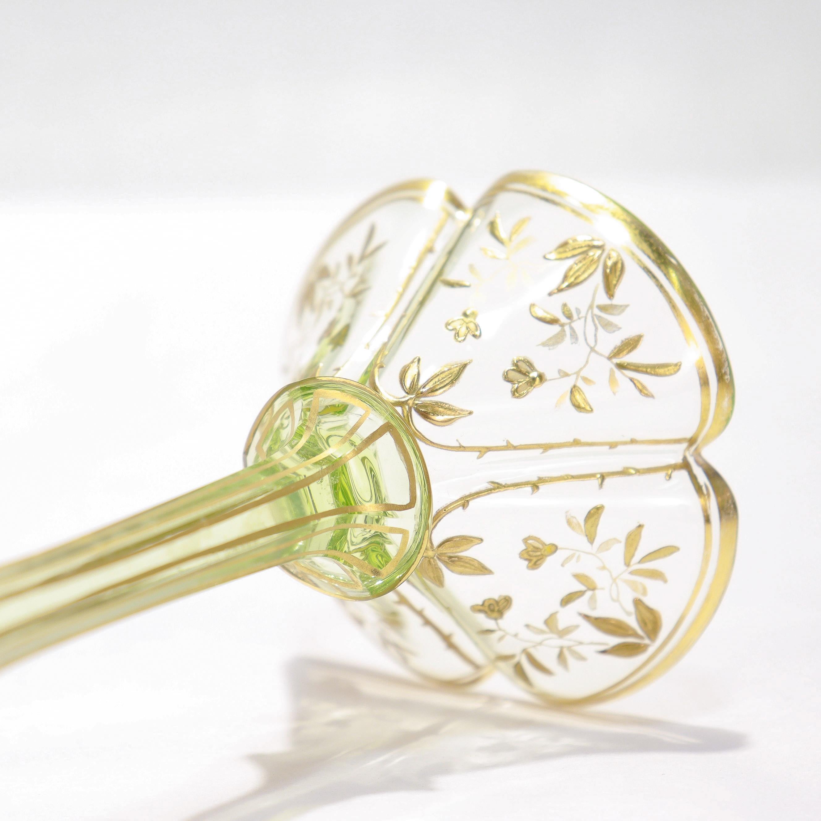 Ensemble de 6 gobelets à vin en verre transparent et vert de style Art nouveau allemand ou bohème en vente 11