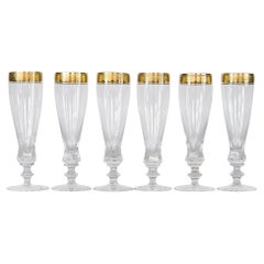Set of 6 Gilt Glass Champagne Glasses