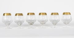Set of 6 Gilt Glass Cognac Brandy Glasses Concord Collection by Theresiethal