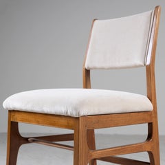 Conjunto de 6 sillas Gio Ponti para ISA Bergamo, terciopelo blanco, 1950