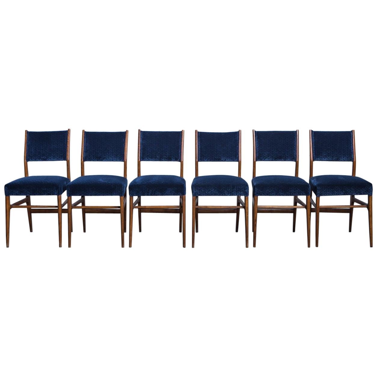 Set of 6 Gio Ponti Dining Chairs for Cassina, Italy, 1950s