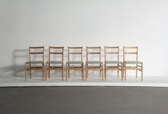 Set of 6 Gio Ponti Leggera Model 646 Dining Chairs for Cassina, Italy, 1950s