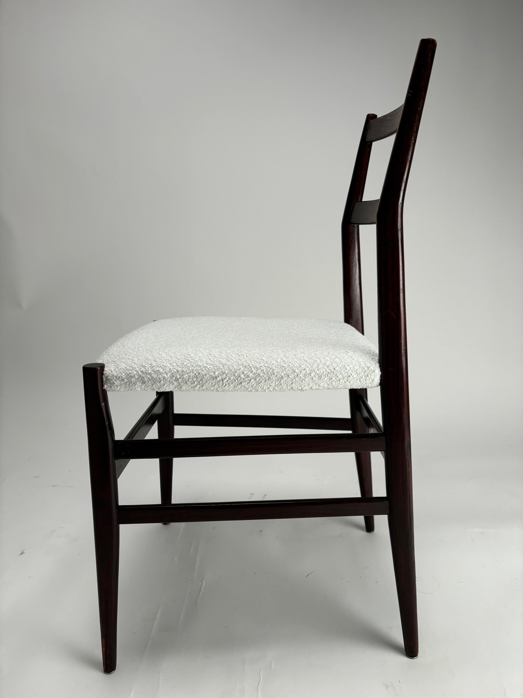 Italian Set of 6 Gio Ponti Leggera Model 646 Dining Chairs for Cassina, Italy, 1950s For Sale