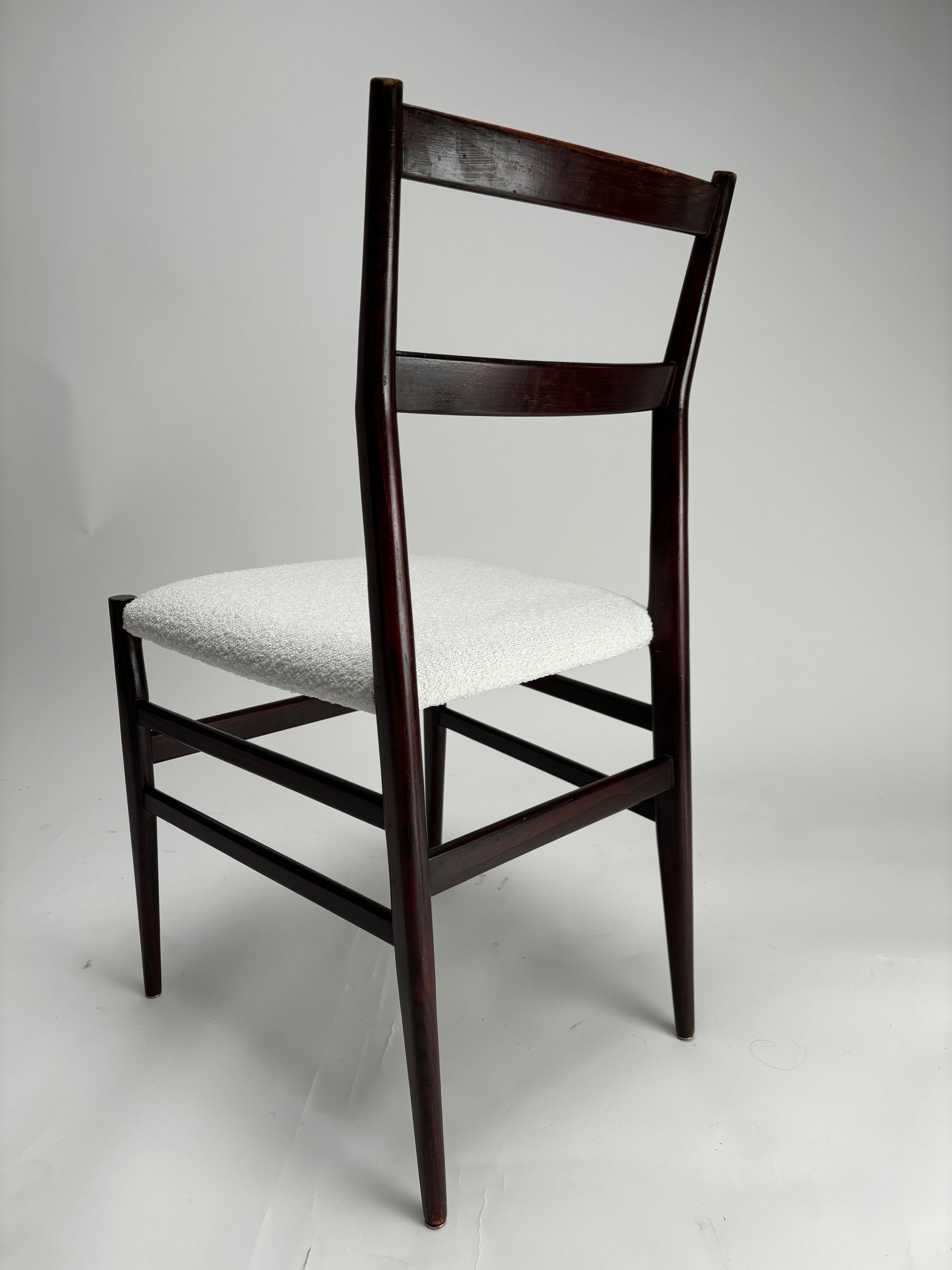 Mid-20th Century Set of 6 Gio Ponti Leggera Model 646 Dining Chairs for Cassina, Italy, 1950s For Sale