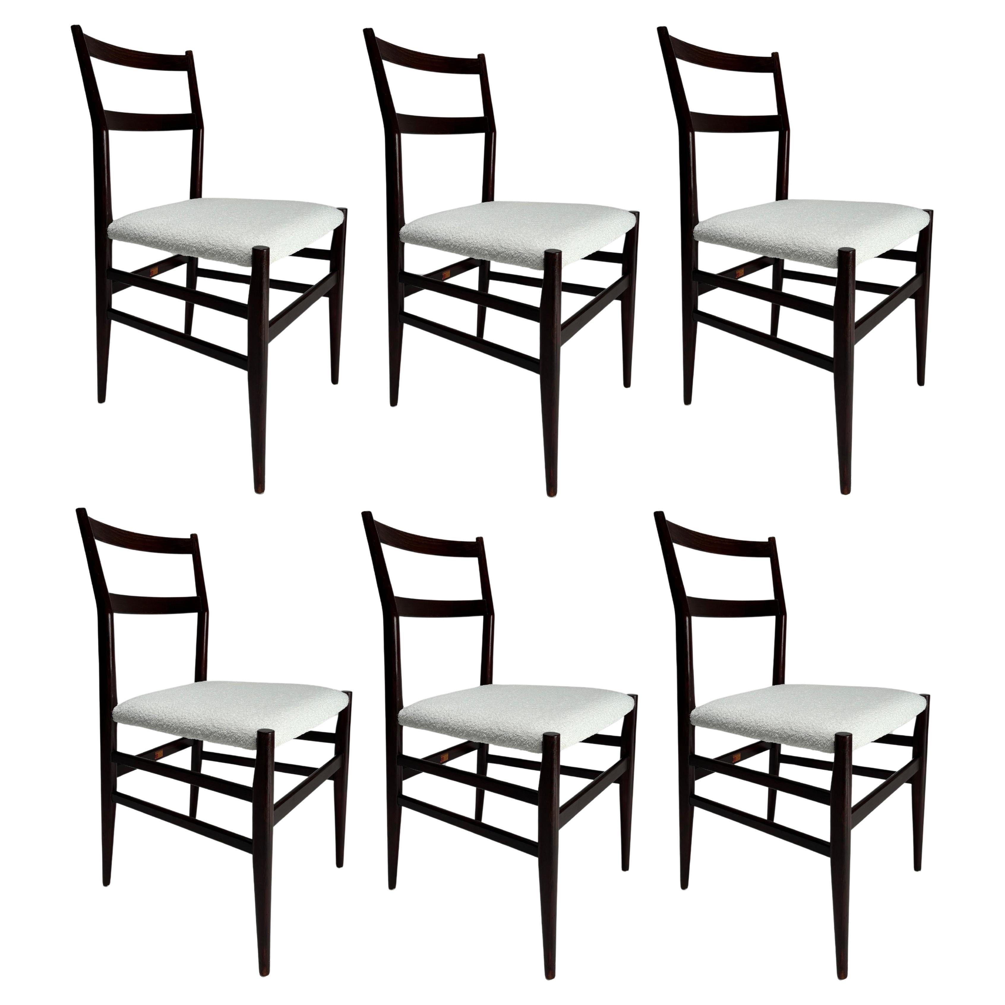 Set di 6 sedie da pranzo Gio Ponti Leggera Modello 646 per Cassina, Italia, anni '50