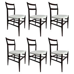 Set di 6 sedie da pranzo Gio Ponti Leggera Modello 646 per Cassina, Italia, anni '50