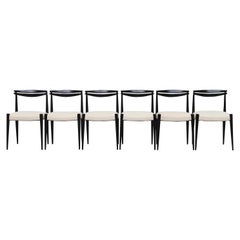 Set of 6 Gio Ponti Style Midcentury Dining Chairs