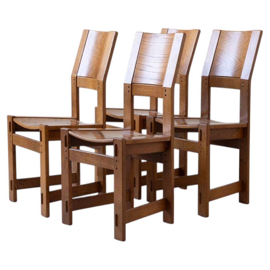 Set of 6 Giuseppe Rivadossi Dining Chairs, Italy c1970s