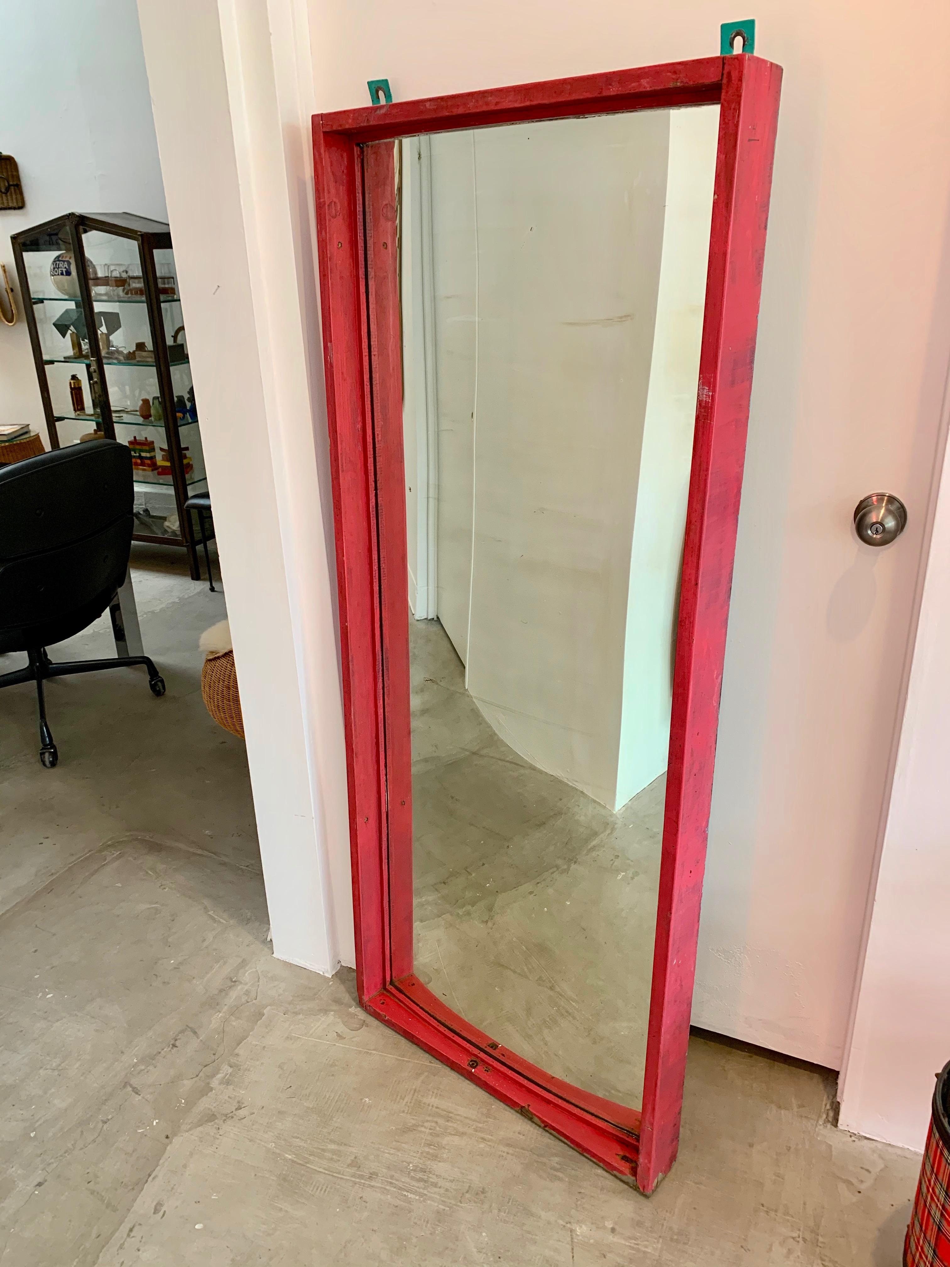 Super unique set of carnival mirrors from a retired New York City carnival. 6 wood mirrors all with original glass. Different patina and aging to each mirror. Some mirrors are concave others are convex. Stunning installation when displayed all in a