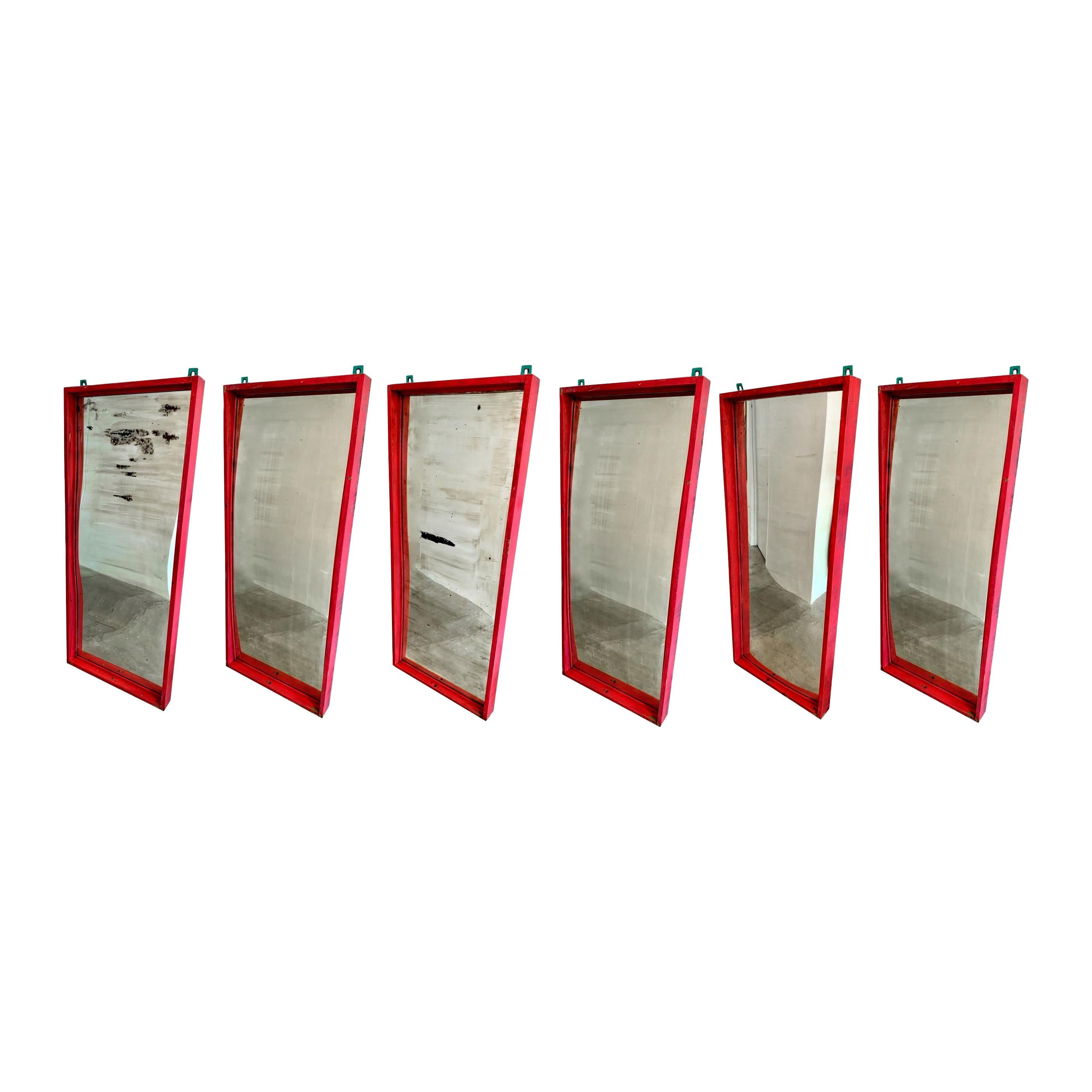 Set of 6 Glass Carnival Mirrors