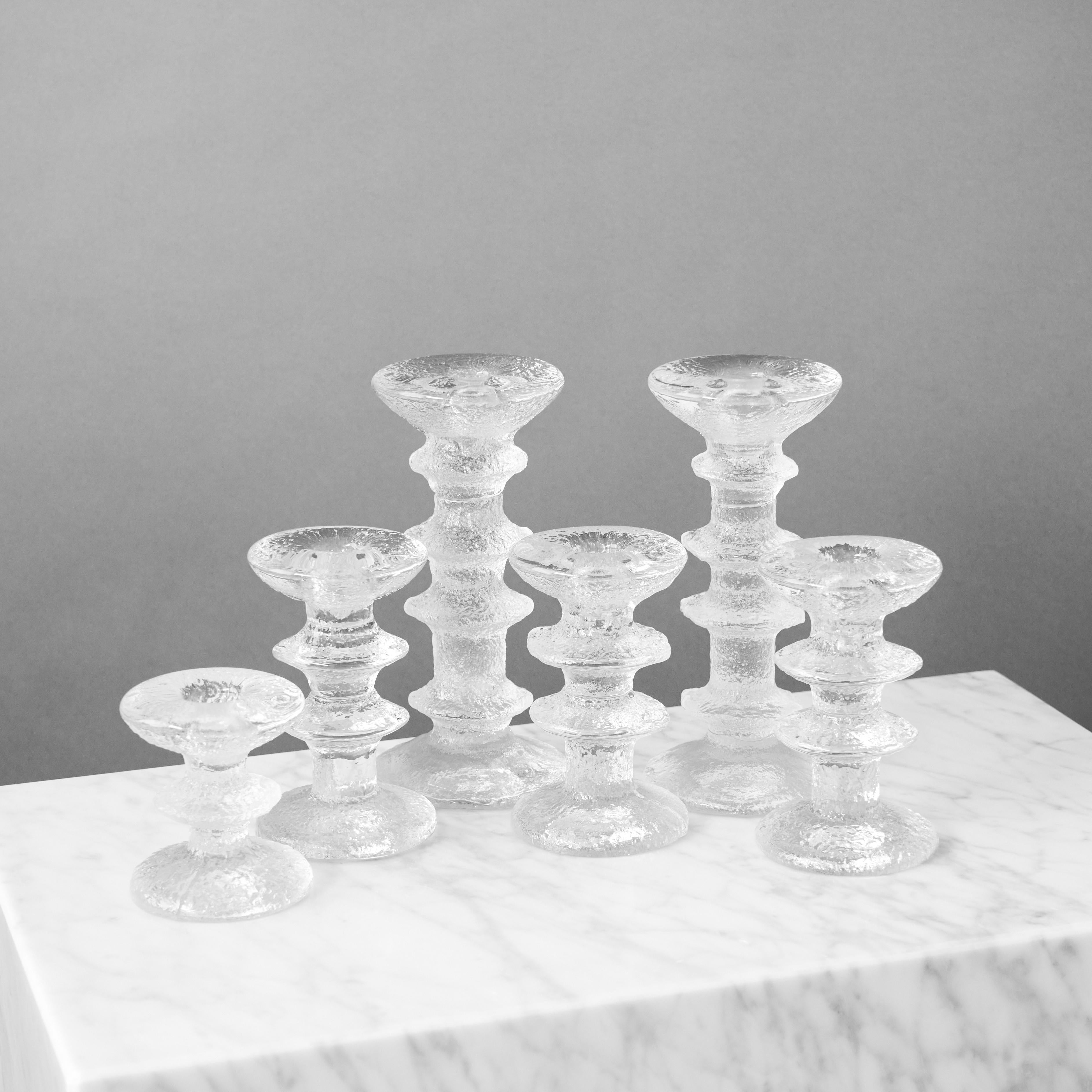 Satz von 6 Glas-Leuchtern 'Festivo' von Timo Sarpaneva, Iittala, Finnland, 1960er Jahre (Skandinavische Moderne) im Angebot
